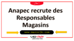 Anapec recrute des Responsables Magasins