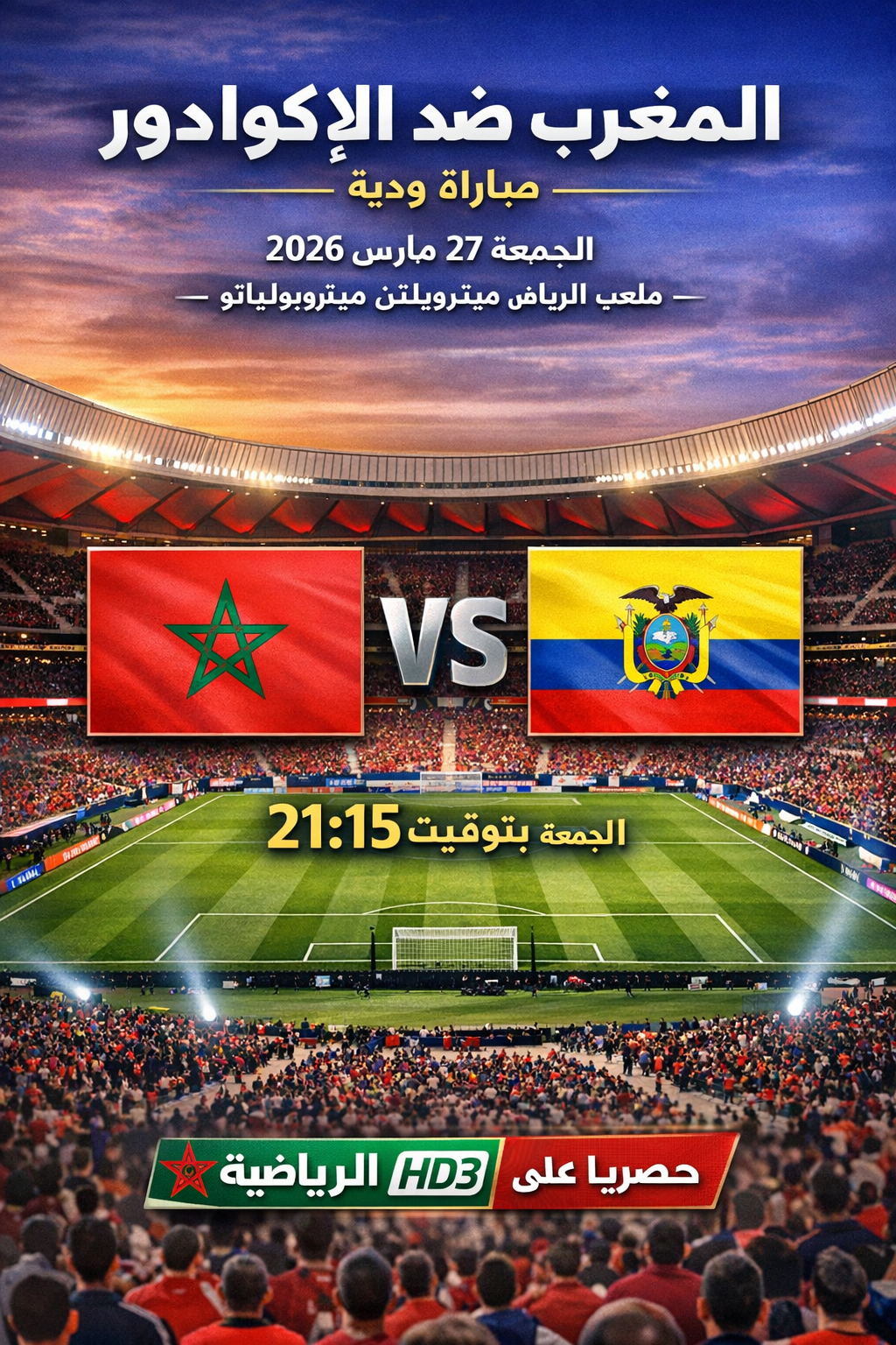 القنوات الناقلة لمباراة المغرب